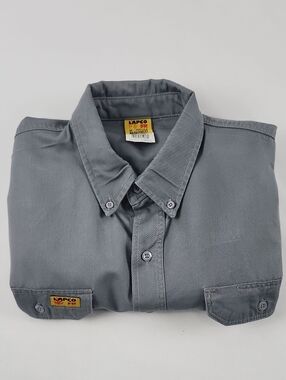 Lapco FR Moisture Management Gray Flame Resistant NFPA 2112 HRC 2 Workwear Shirt